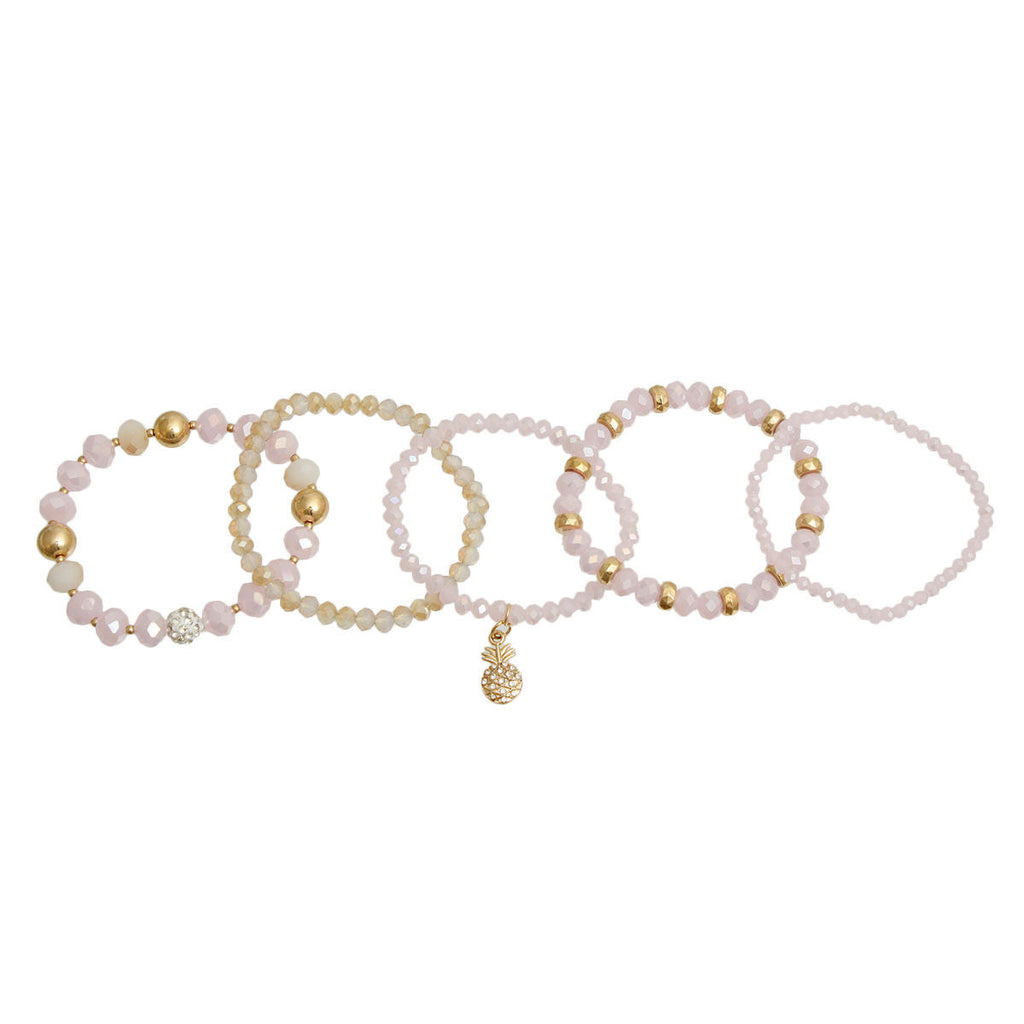 Charm Bracelets Light Pink Pineapple Trendy Stylish Accessories