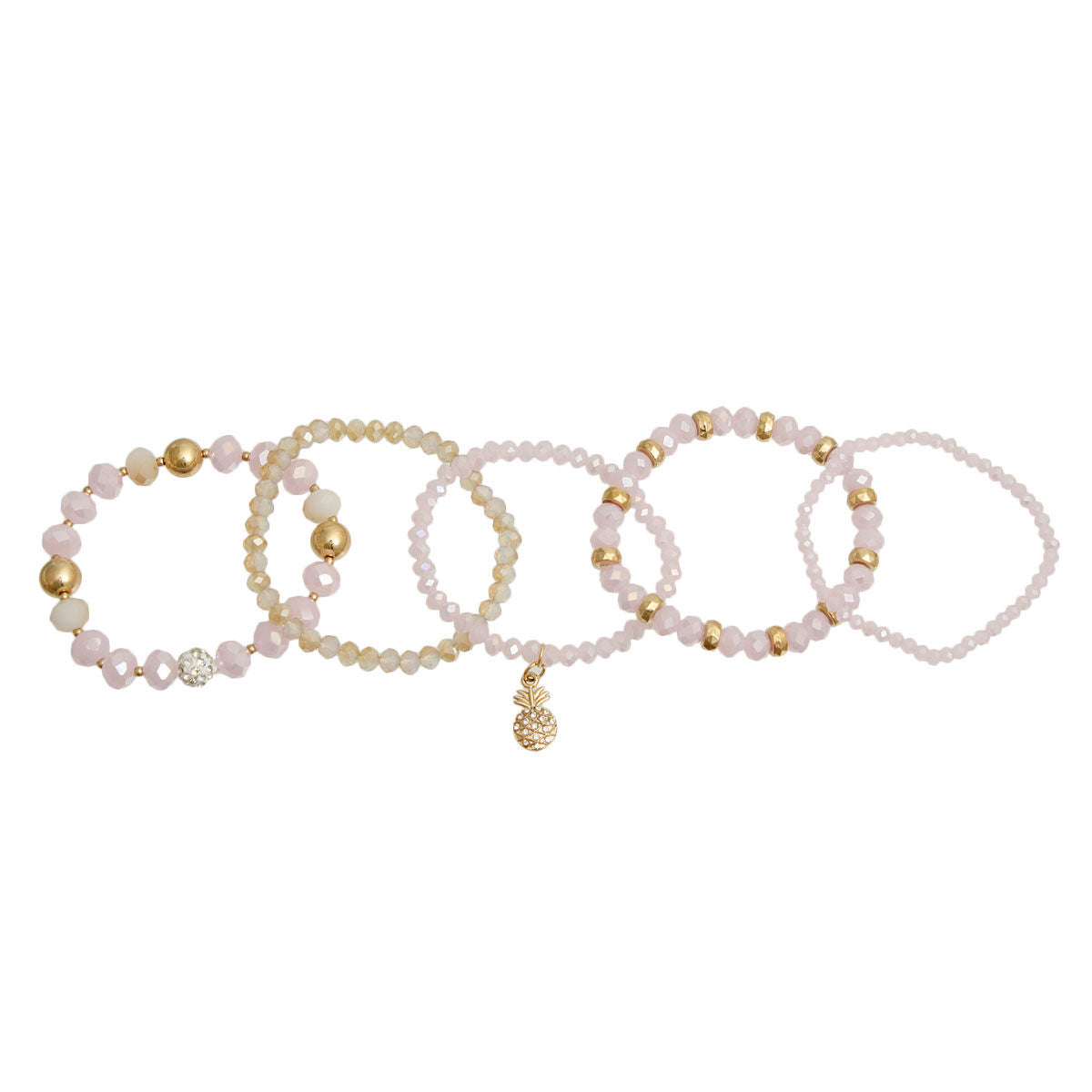 Charm Bracelets Light Pink Pineapple Trendy Stylish Accessories