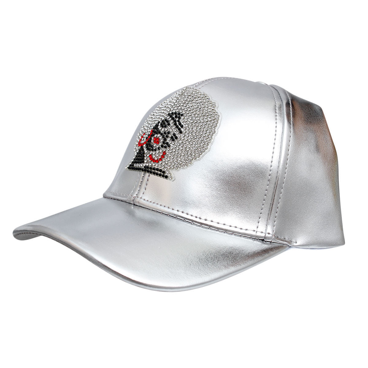 Statement Hat Silver Rhinestone Afro Woman Stylish Accessory