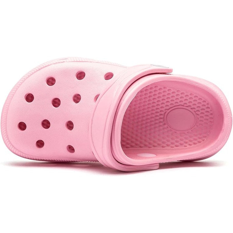 New Hobibear Toddler Girls Size 8 Pink Clogs Slip on Water Shoes w Bonus Charms