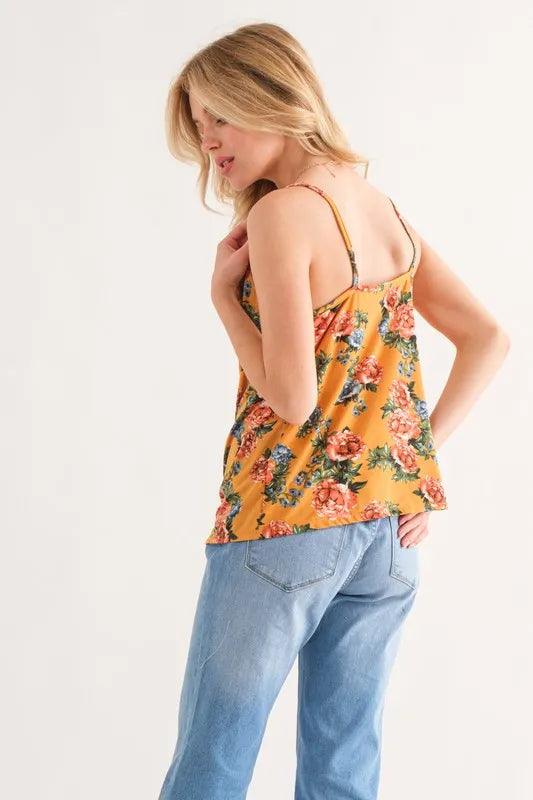 Floral Printed Casual Tank Top