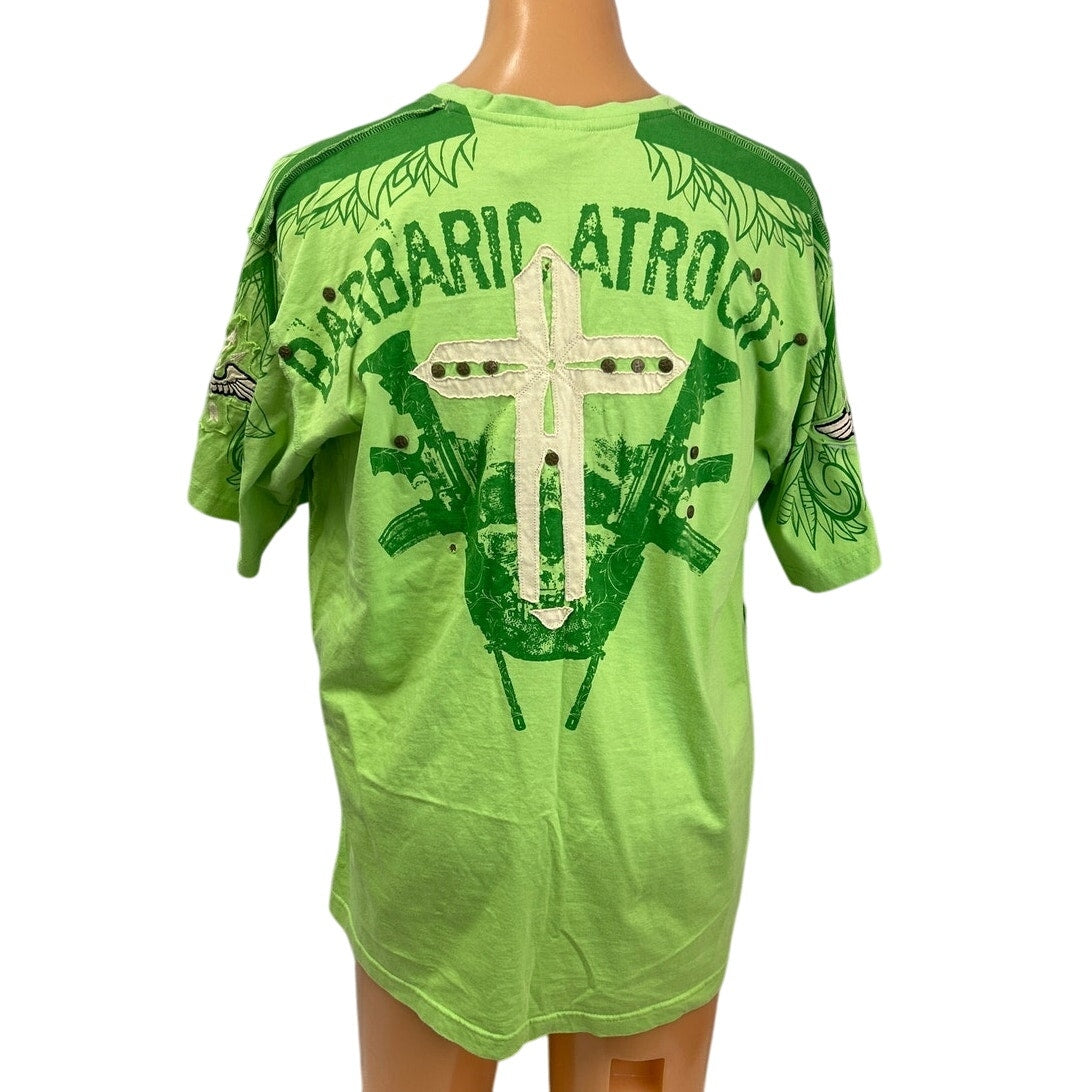 Lord Of War Barbaric Atrocity Mens 3XL 100% Cotton Short Sleeve V Neck Tee Shirt