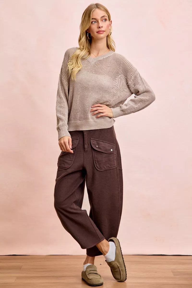 Washed Terry Pants with Pockets