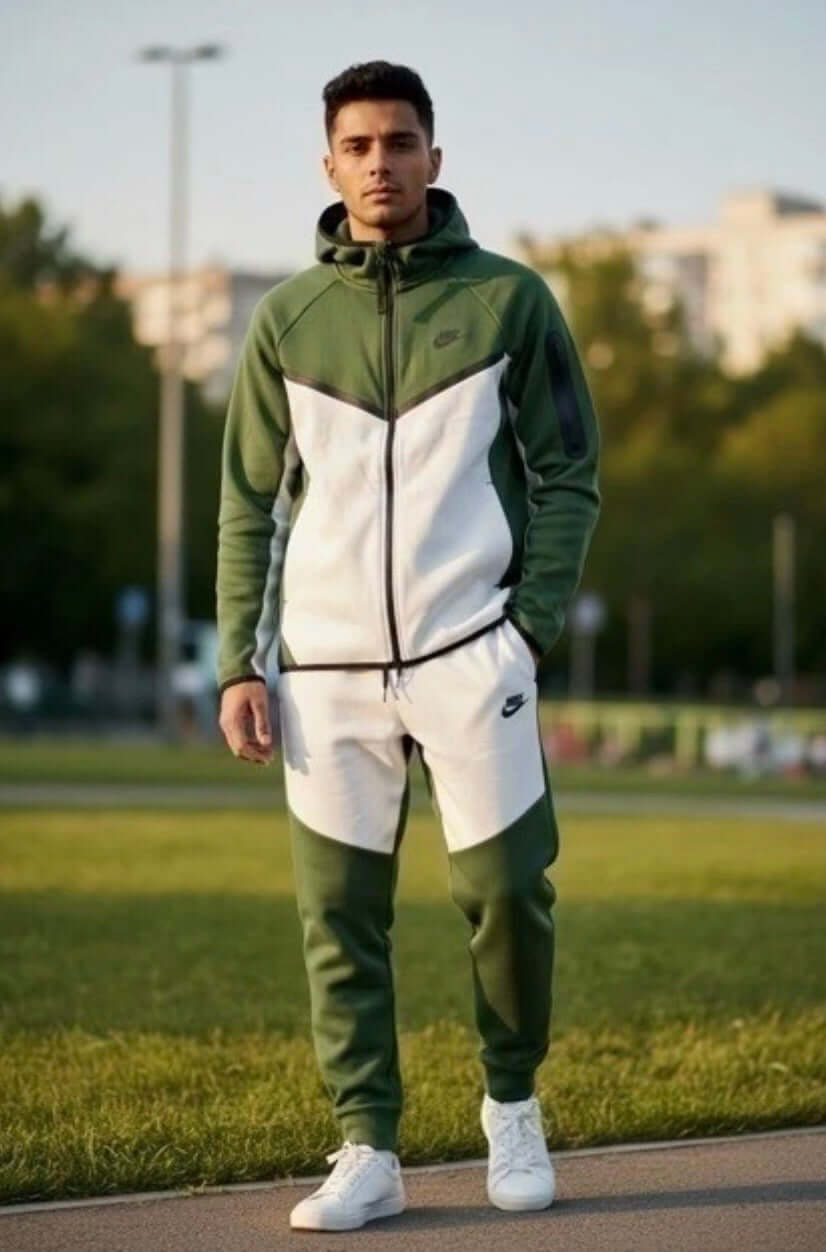 Men’s Tech Lightweight Fleece Sweatsuit, Hoodie Jogger Set, Street Luxe Tracksuit