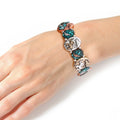 Engraved Patina Metal Elephant Bracelet Stylish Statement Jewelry