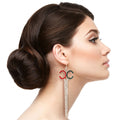 Rhinestone Scissor Drop Earrings Multicolored Stylish Statement Jewelry
