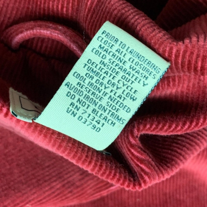 LL Bean Womens 14 Regular Cotton Blend Red Corduroy Long Sleeve Button Up Jacket