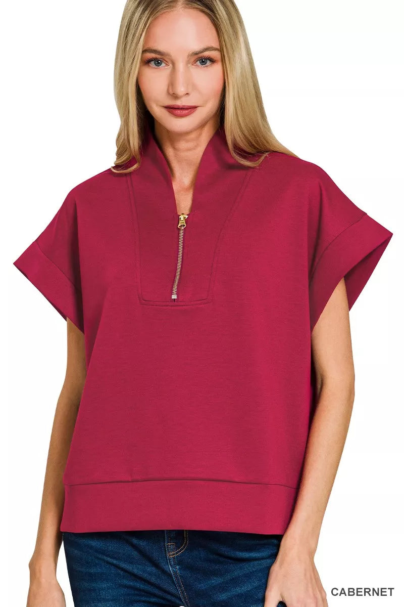 Scuba High Neck Half Zip Top