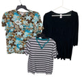 Lot of 3 TanJay Croft & Barrow Womens Large Short Sleeve Floral Shirts Blouses