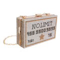 Fashion Clutch Silver No Limit Card Bling Stylish Statement Accessory
