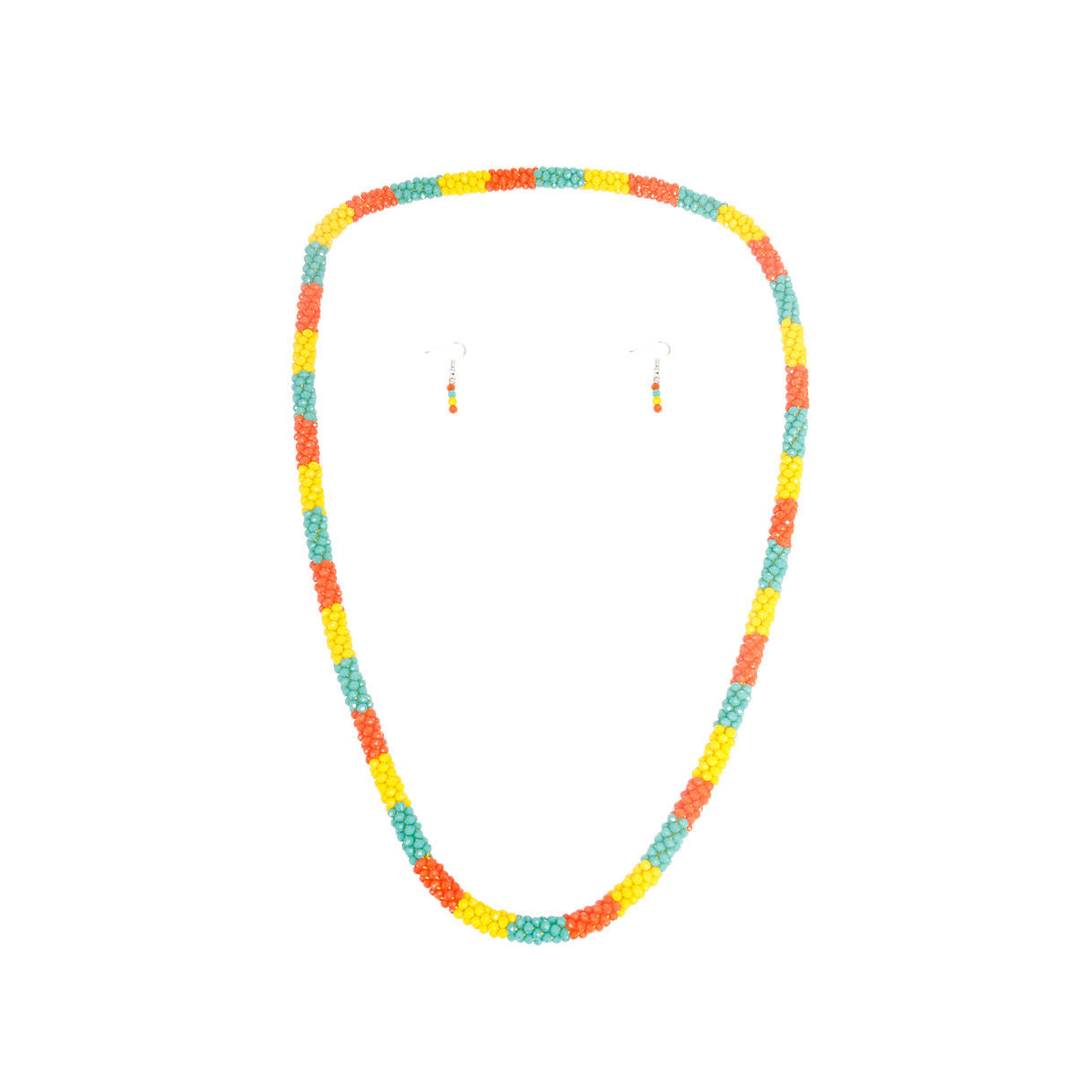 Statement Bead Cluster Necklace in Rasta Colors, Trendy Fashion Jewelry