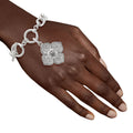 Flower Bracelet Silver Shine Stylish Jewelry Accessory
