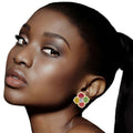 Flower Stud Earrings Multi-Color Stylish Statement Jewelry