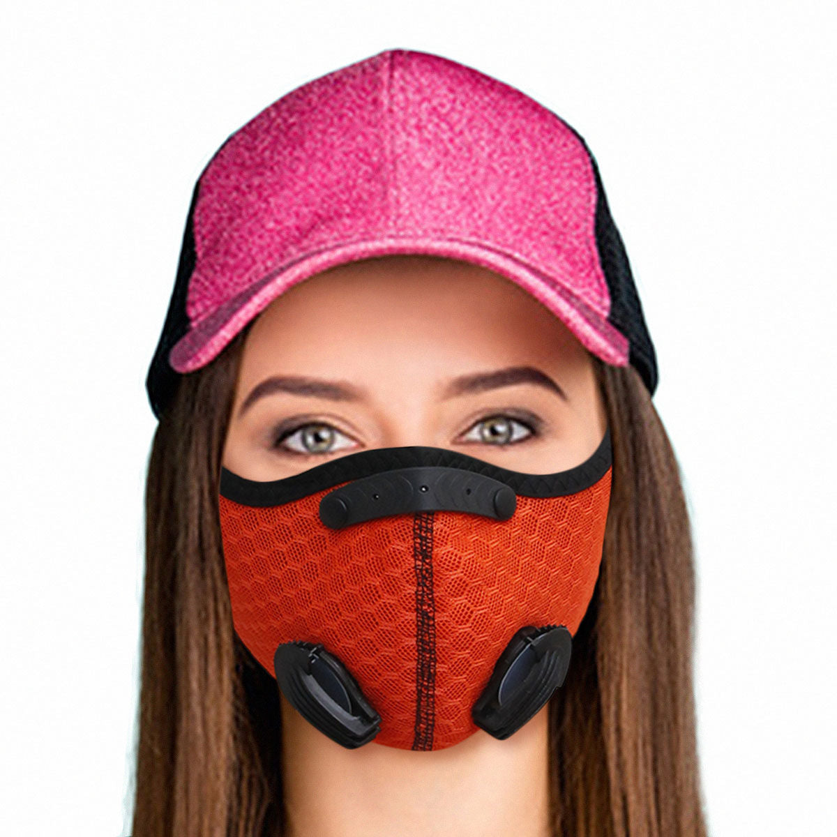 Sports Mask Orange Mesh Stylish Casual Face Covering