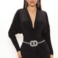 Chain Belt Silver Embellished Infinity Link Stylish Fashion Accessory