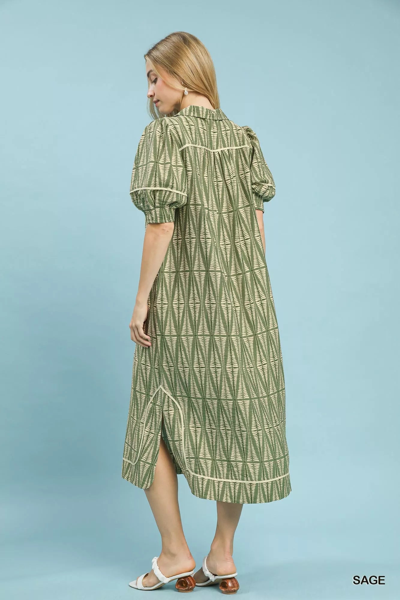 Geometric Print Midi Dress