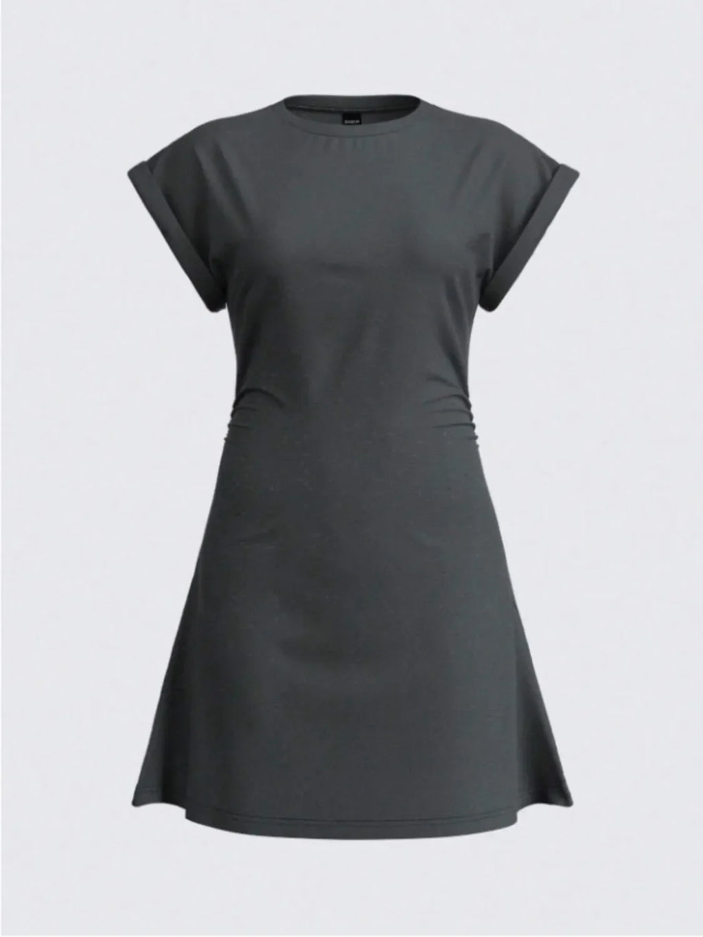 Round Neck Short Sleeve Mini Tee Dress