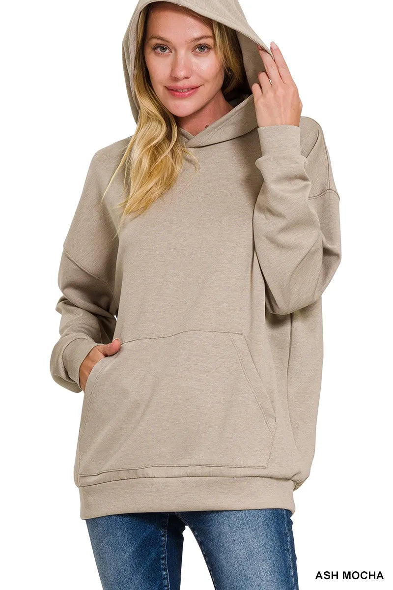 Oversized Scuba Hoodie with Kangaroo Pocket