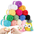 YINVA Crochet Yarn Acrylic Yarn Knitting Wool 15Pcs x 25g Crochet Kits for Beginners Adults Wool for Crochet Knitting and Crafts Multi-Color