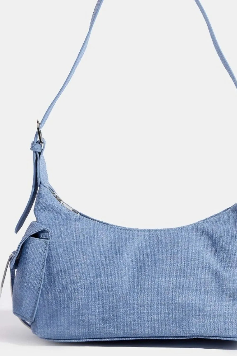 Braided Accent Double Pocket Shoulder Bag