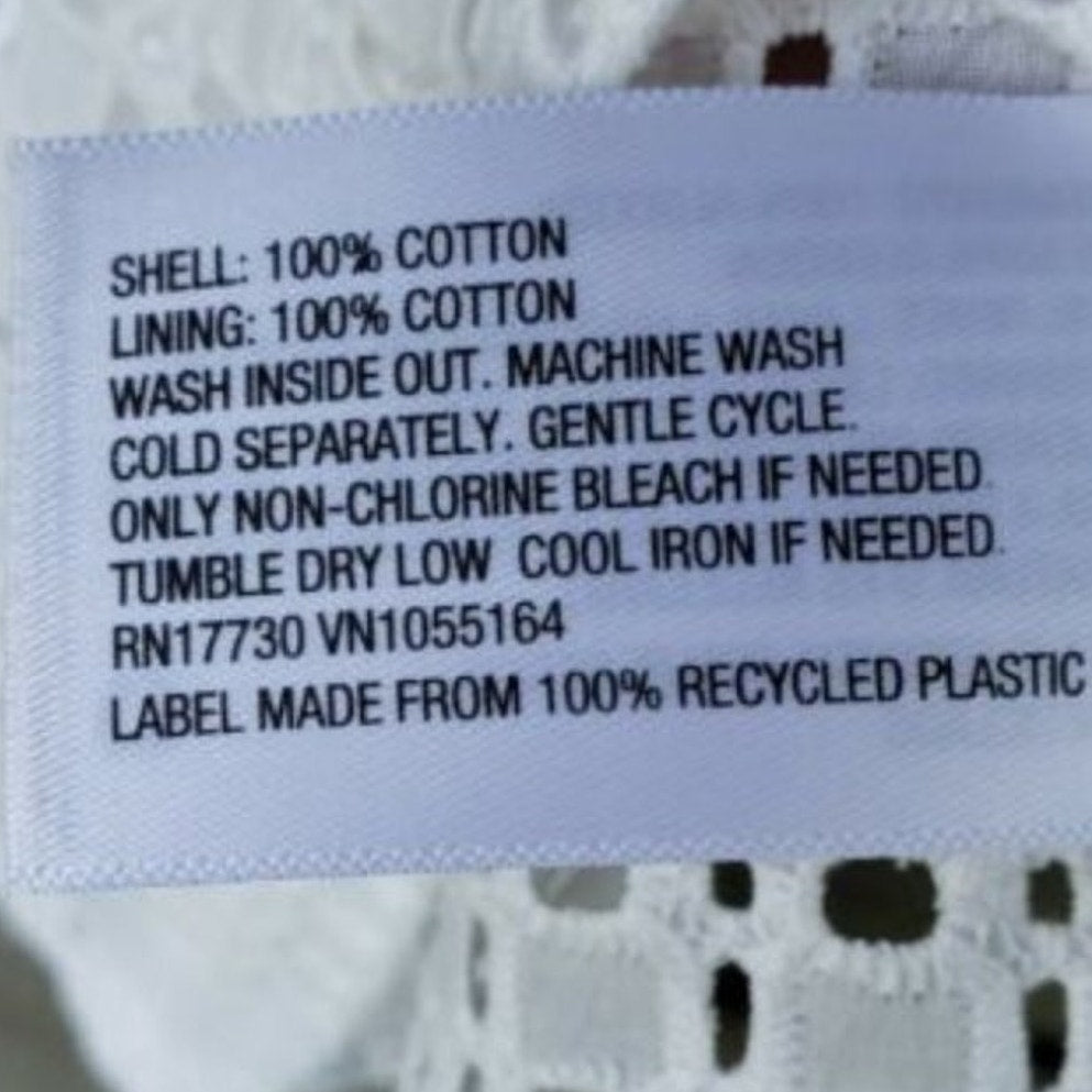 NWT New A New Day Womens XS White 100% Cotton Mesh Short Sleeve Crew Neck Top
