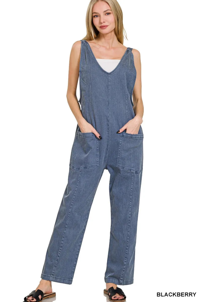 Casual Adjustable Strap Baggy Jumpsuit With Pocket
