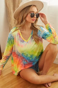 Tie Dye Long Sleeve V-Neck T-Shirt