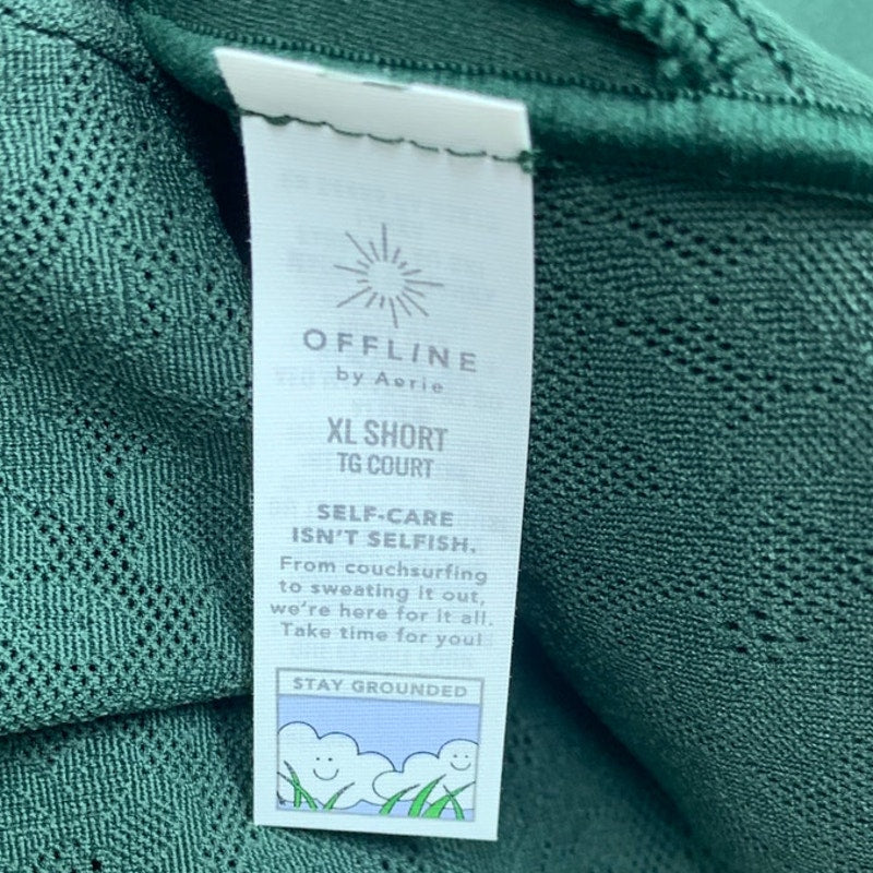 OFFLINE By Aerie Womens Small Real Me Lace Long Sleeve Mystical Green Bra Top