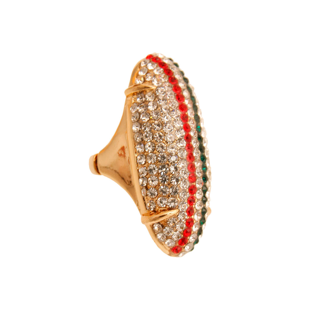Rhinestone Statement Ring Elongated Elegance Stylish Jewelry Accessory