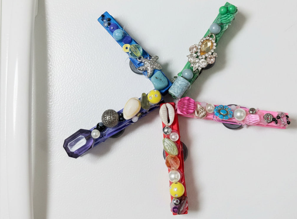 Colorful Decorated Clothespins with Magnet