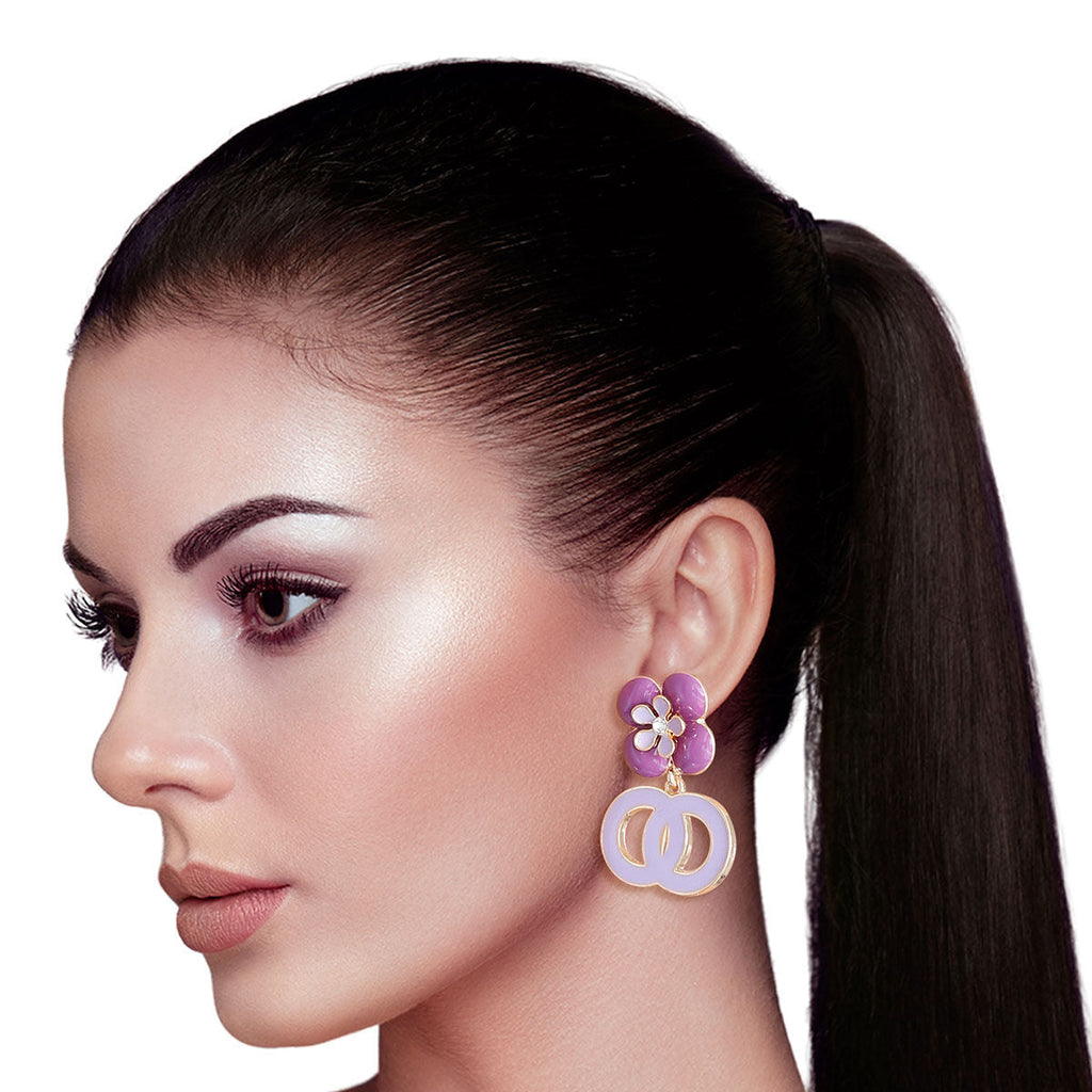 Statement Lavender Blossom Earrings Stylish Floral Jewelry