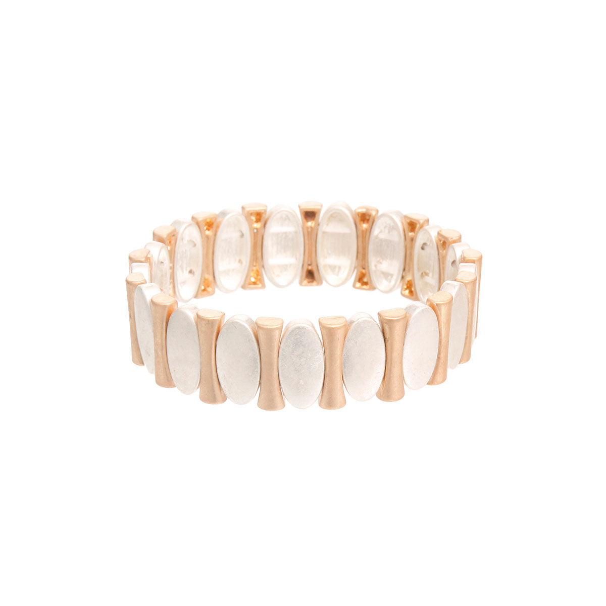 Oval Mixed Metal Statement Bracelet Stylish Fashion Jewelry Accessory