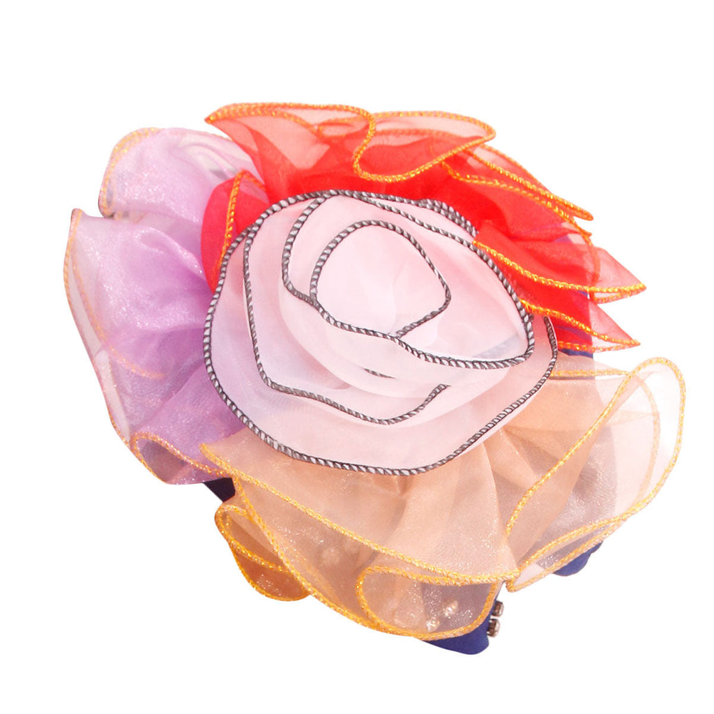 Turban Headwrap with Pleated Ruffle and Rhinestone Accent in Royal Blue, Stylish Accessory