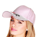 Women’s Pink Metallic Visor Hat Stylish Glamorous Accessory