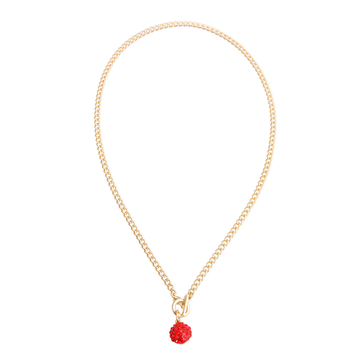 Charm Necklace Mini Red Pave Stylish Statement Jewelry