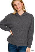 Ribbed Long Sleeve Hoodie