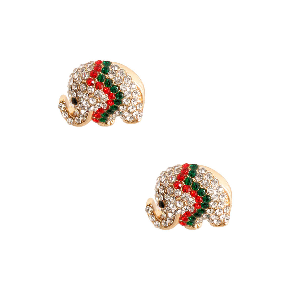 Rhinestone Stud Earrings Elephant Elegance Stylish Statement Jewelry