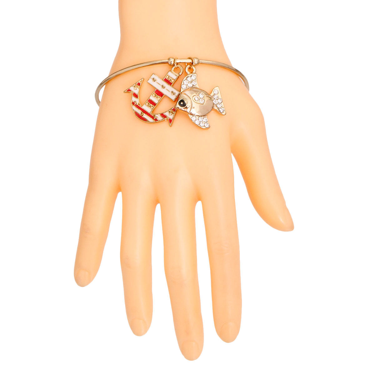 Charm Bracelet Burnished Gold Fish Stylish Fashion Jewelry Accessory