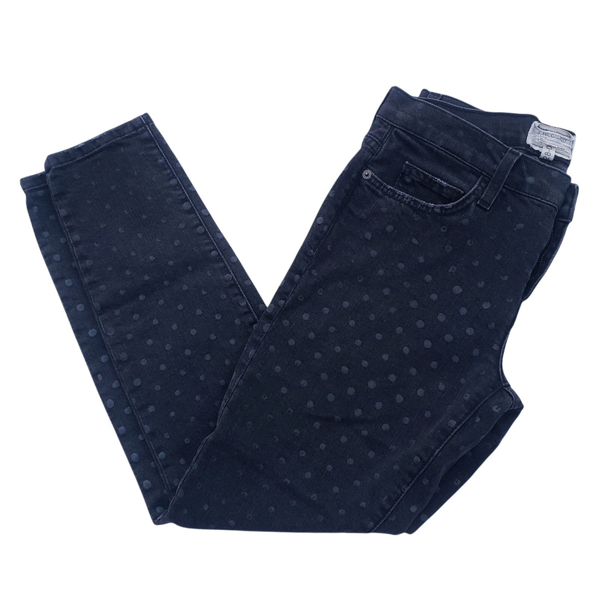 Current Elliot Womens Size 28 Black Polka Dot Stretch Cotton Blend Jeans 28