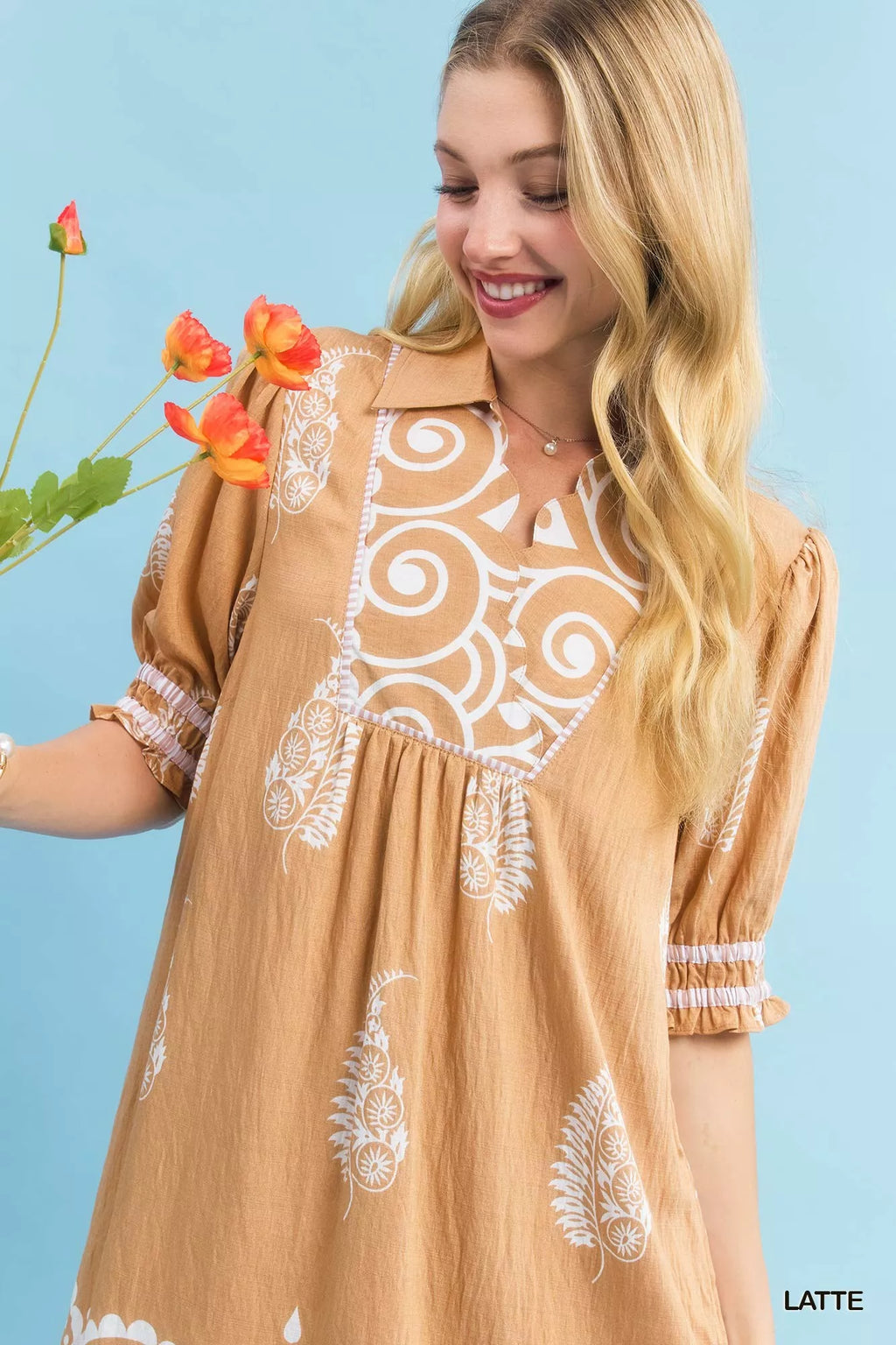 Paisley Mandala Print Babydoll Dress