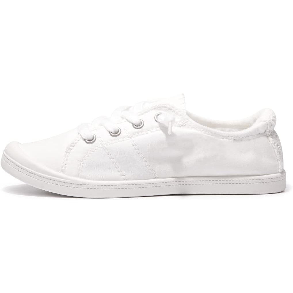 New Beneker Womens Size 8 White Slip On Canvas Low Top Laced Sneakers Shoes