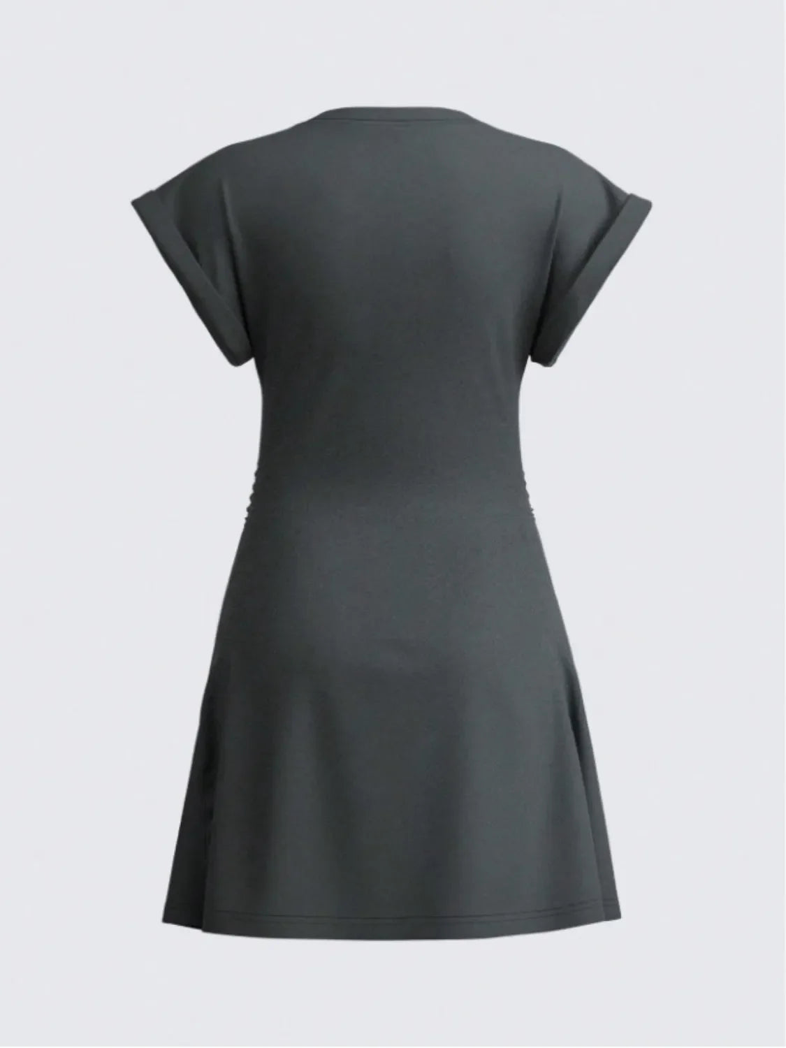 Round Neck Short Sleeve Mini Tee Dress