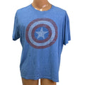 Marvel Mens XL Captain America Shield PolyCotton Short Sleeve Crew Neck Tee
