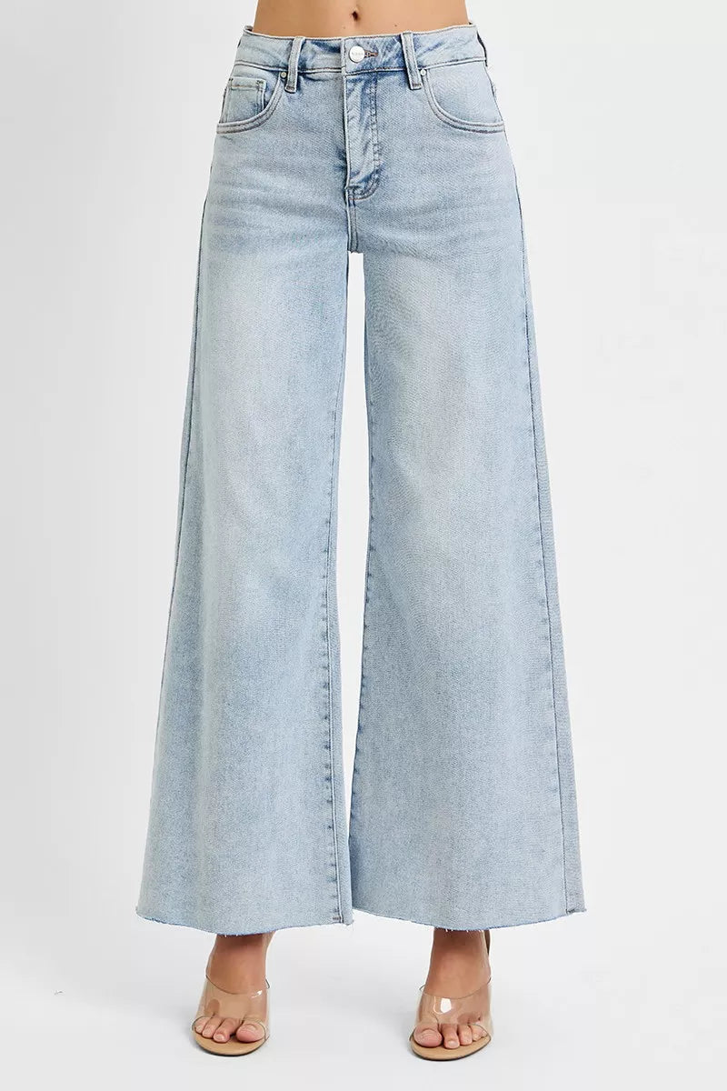 Full Size High Rise Ankle Wide Palazzo Jeans Plus Size