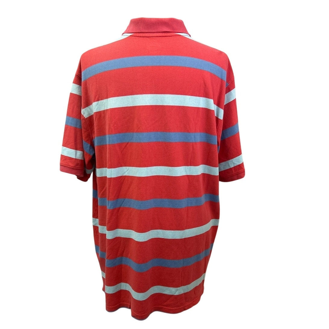 Foundry Mens 2XLT Double Striped 100% Cotton Short Sleeve Collared Polo Shirt