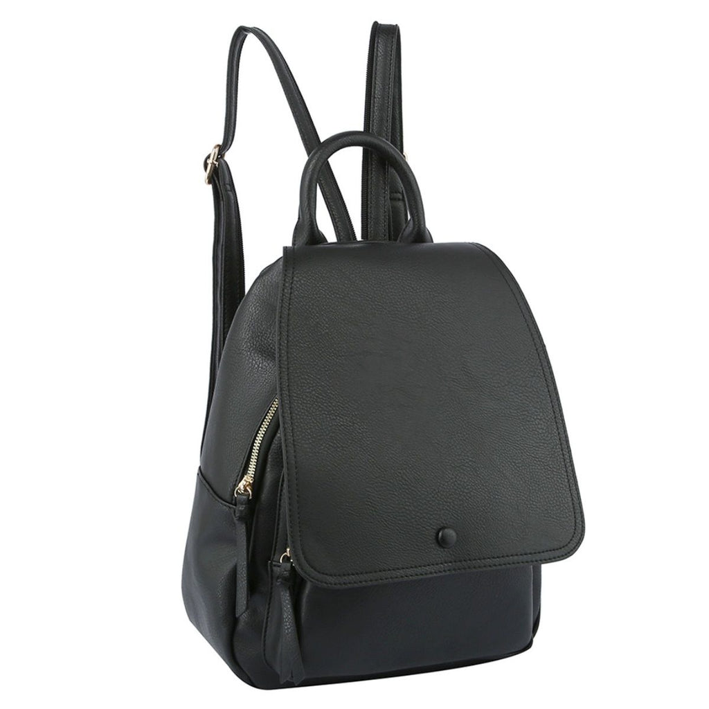 Convertible Black Flap Backpack Bag – Stylish Fashion Accessory
