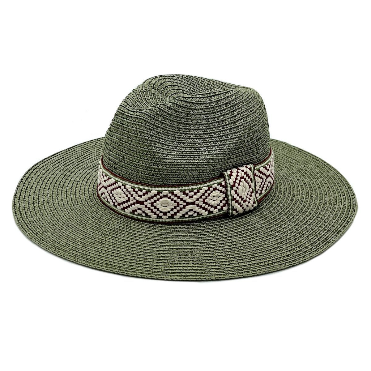 Fedora Hat Olive Straw Panama Stylish Casual Accessory