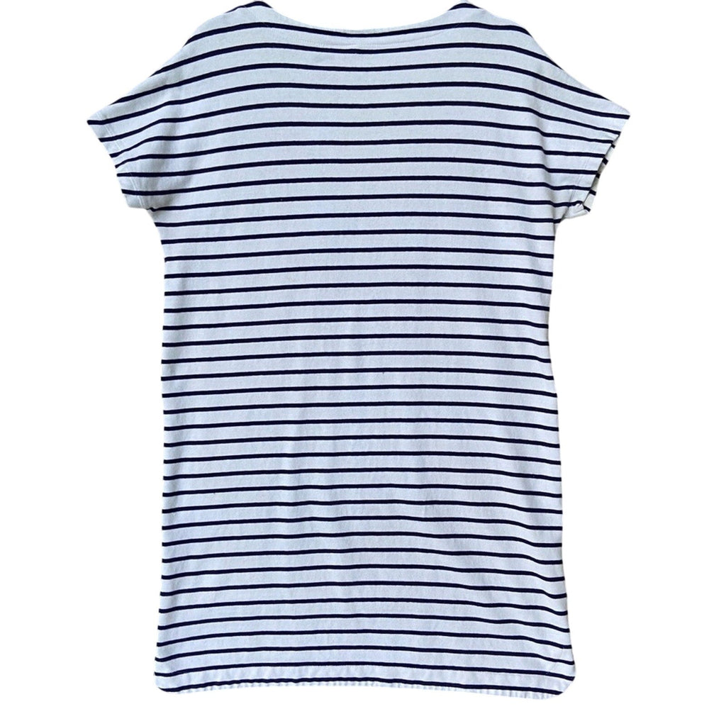 Madewell Womens Medium 100% Cotton Short Sleeve Crew Neck Striped T-Shirt Dress