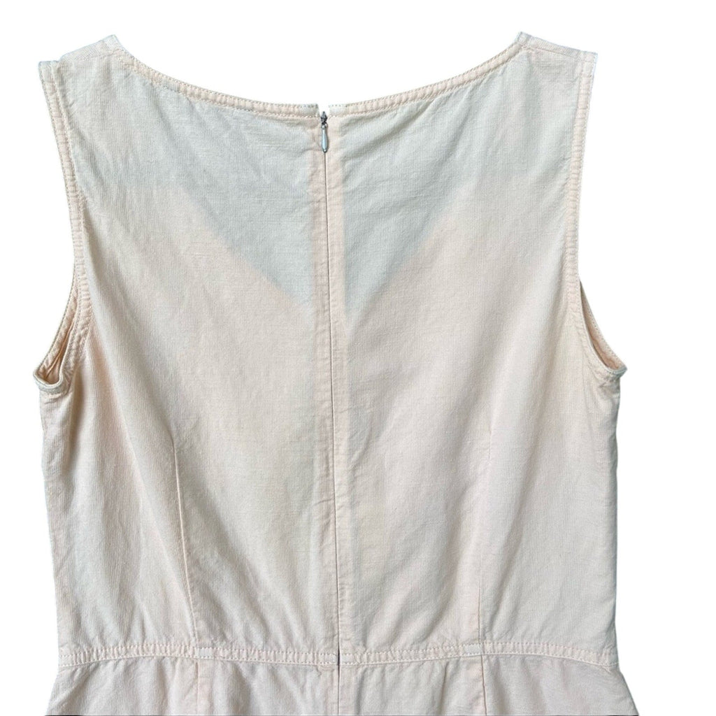Mat De Misaine Womens Size 40 (Large) V Neck Back Zip Sleeveless A Line Dress