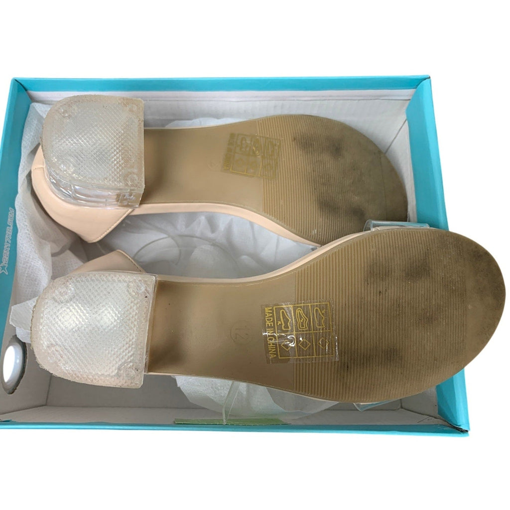 Dufannie Little Girls Size 12 Clear Low Heel Sandals Ankle Strap Wedding Shoes